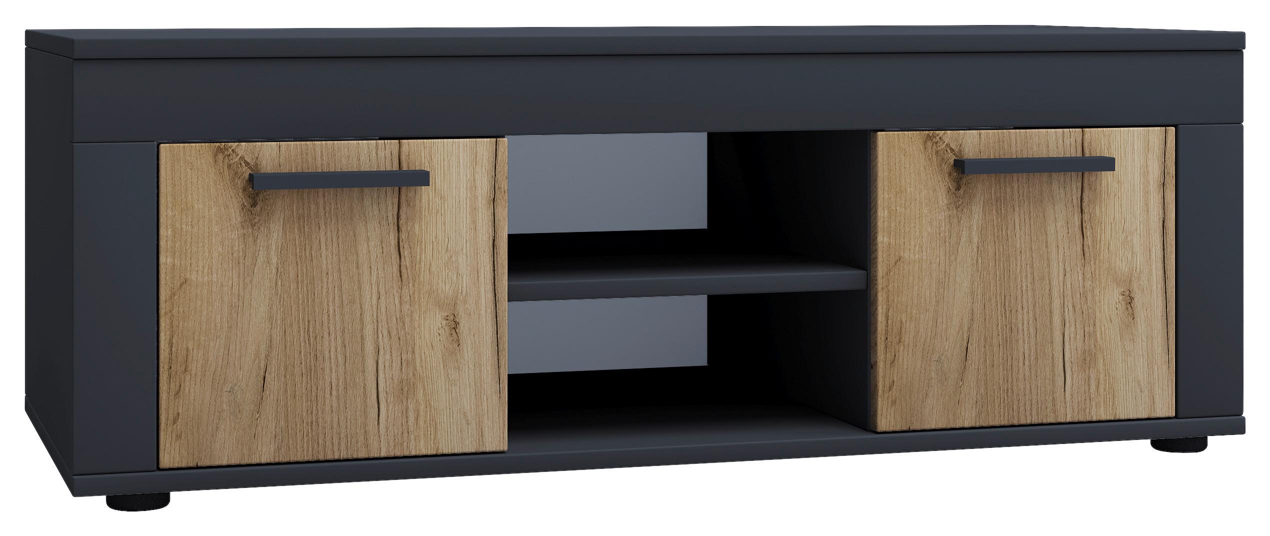 Lowboard Usilo Anthrazit Honigeiche Dekor - Honigeiche/Anthrazit, Design, Holzwerkstoff (102/37/45cm) - MID.YOU