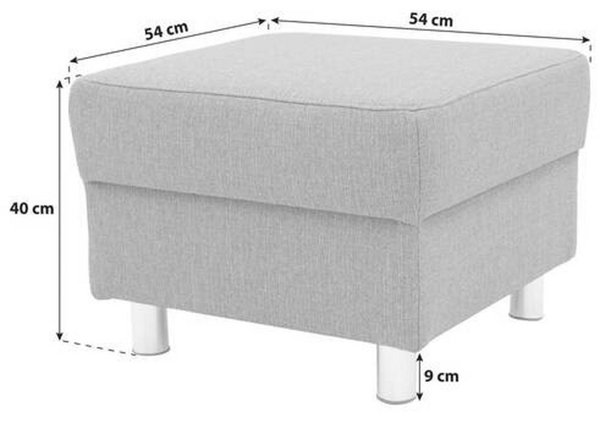 Polsterhocker Jamie Petrol Webstoff H: 40 Cm - Chromfarben/Petrol, KONVENTIONELL, Textil (54/40/54cm) - MID.YOU