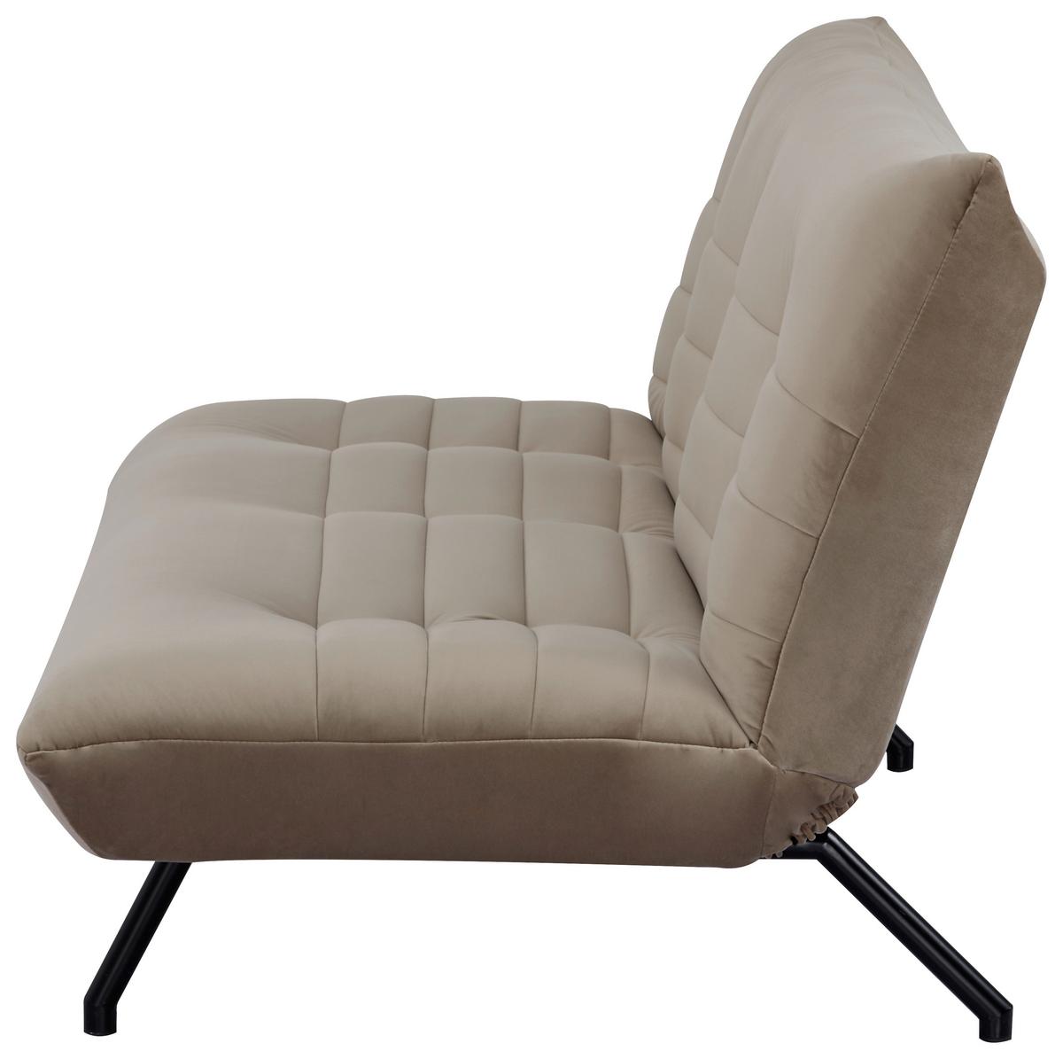 Rozkladacia pohovka JARVIS, svetlohnedý zamat - čierna/taupe, Modern, kov/textil (185/82/62cm) - MID.YOU