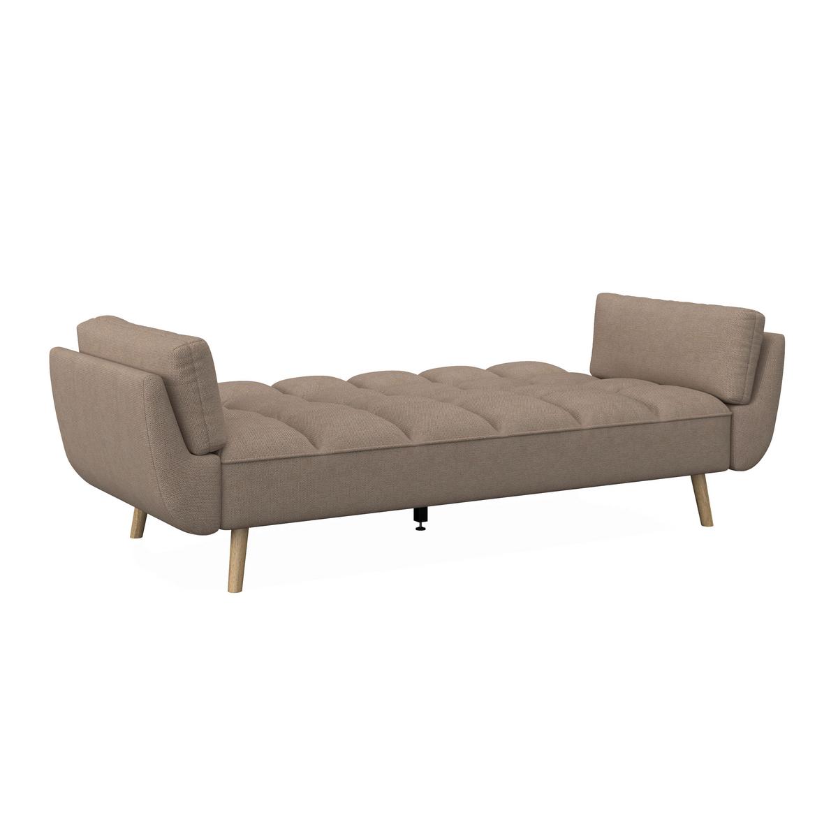 Rozkladacia pohovka CORA, hnedá, max. 360 kg - hnedá/prírodná farba, Modern, drevo/textil (214/92/81cm) - Bessagi Home