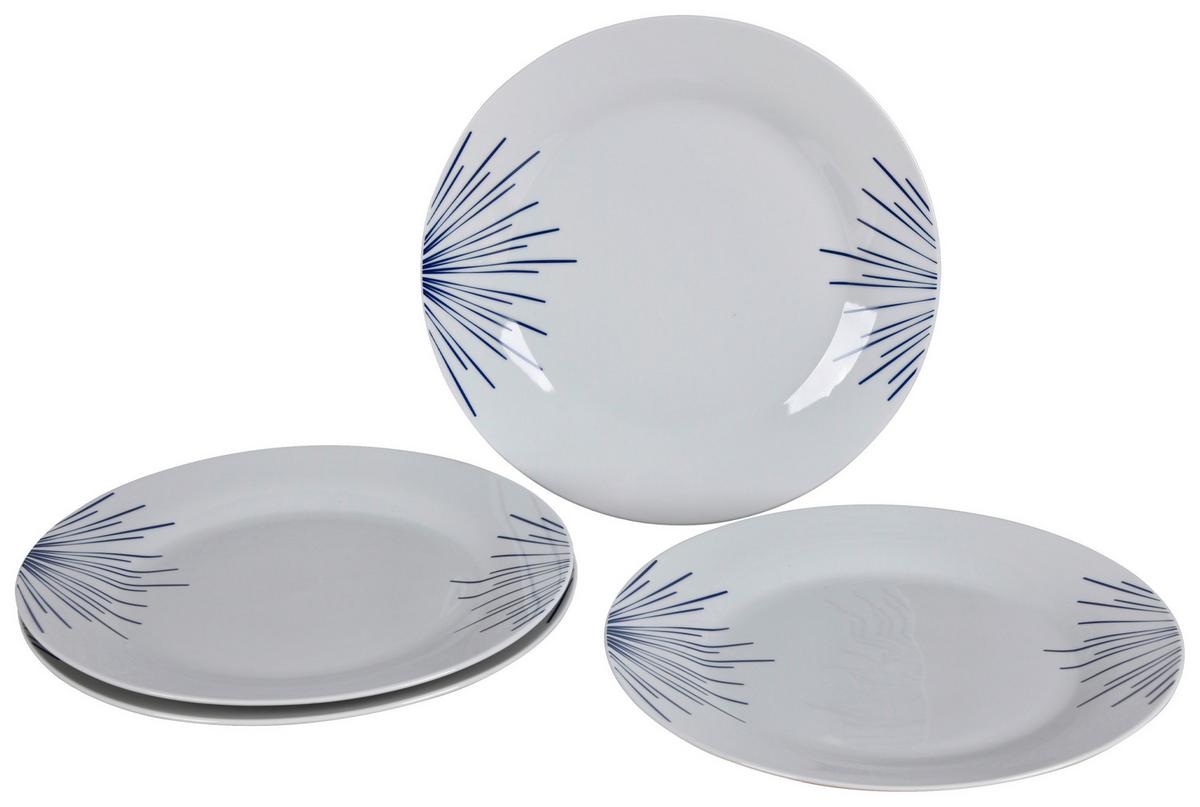 Lapostányér Készlet Mathilda - kék/fehér, Trend, kerámia (27cm) - Ondega