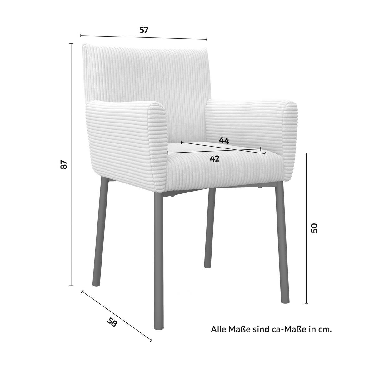 STOLIČKA S PODRÚČKAMI SOFIA - čierna/béžová, Modern, kov/drevo (57/87/58cm) - Bessagi Home