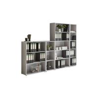 Aktenregal Office Edition Grau B: 257cm - Silberfarben/Grau, MODERN, Holzwerkstoff (257/185,6/33cm) - MID.YOU
