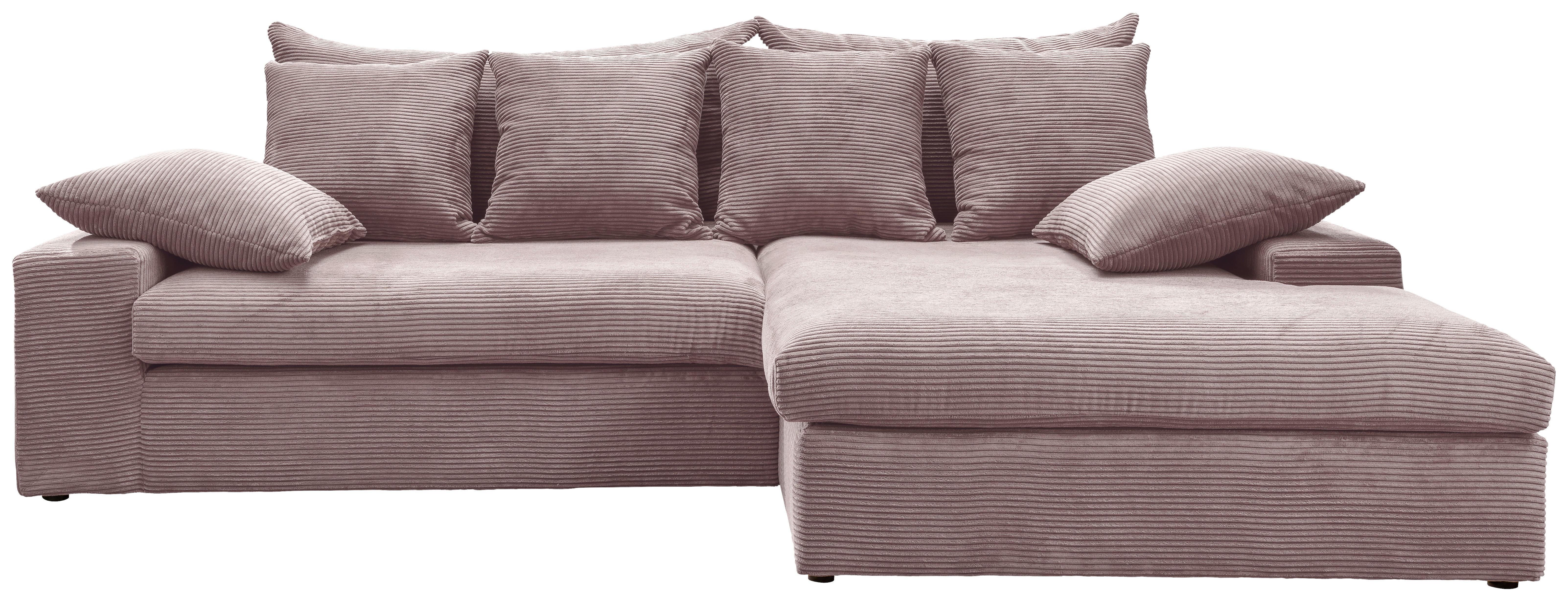 Ecksofa Avellino Rosa S: 278/200 cm - Schwarz/Rosa, MODERN, Textil (278/200cm) - Livetastic