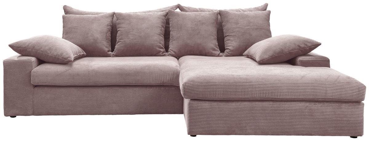 Ecksofa Avellino Rosa S: 278/200 cm - Schwarz/Rosa, MODERN, Textil (278/200cm) - Livetastic