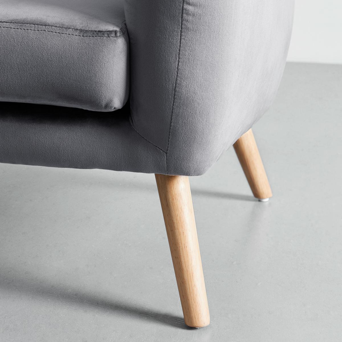 Malá pohovka BRUNO, sivá - sivá/farba duba, Modern, drevo/textil (124/68/71cm) - Bessagi Home