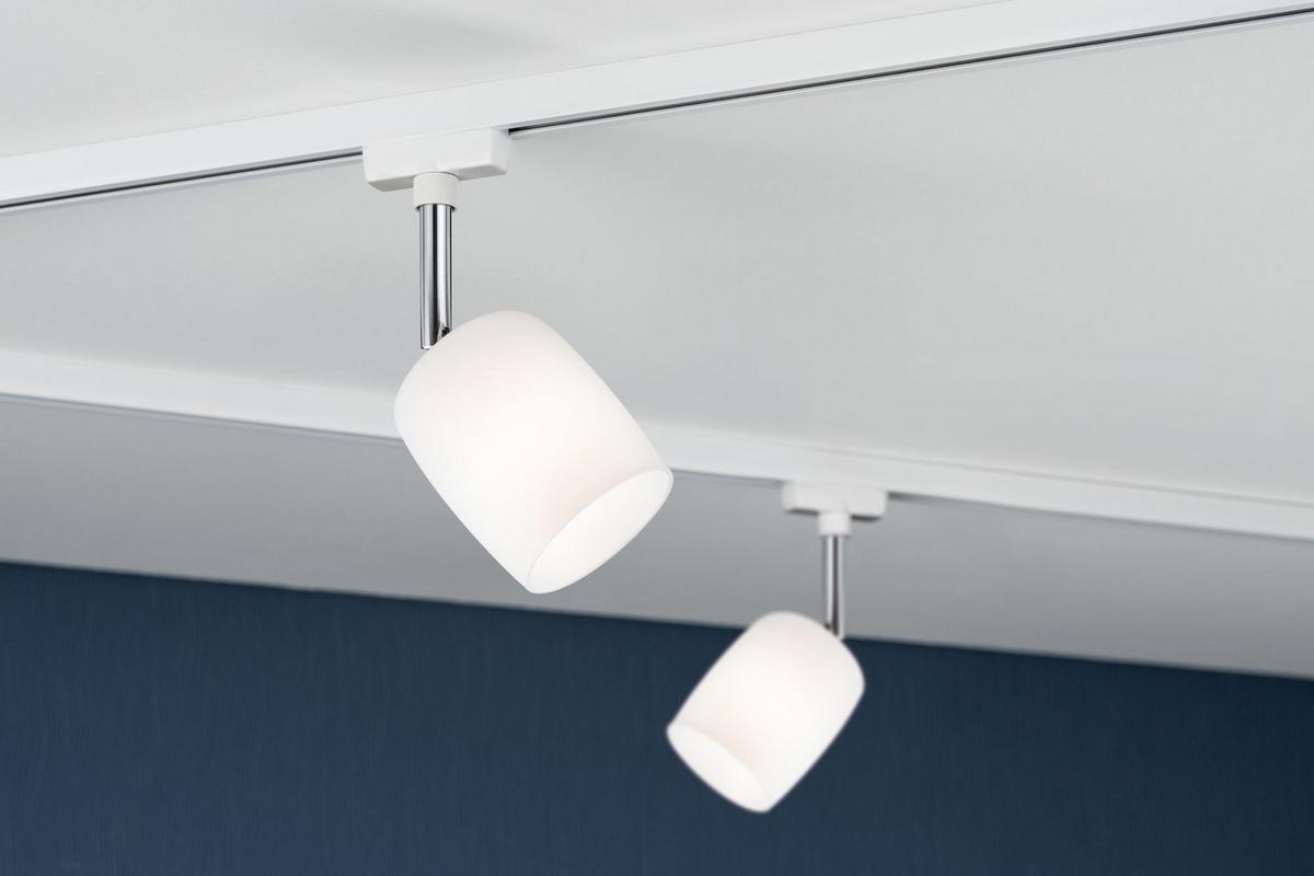 Schienensystem Urail Strahler 95342 LED-Spotkopf Schwenkbar - Chromfarben/Weiß, Design, Glas/Metall (7,4/12,8/11,5cm) - Paulmann