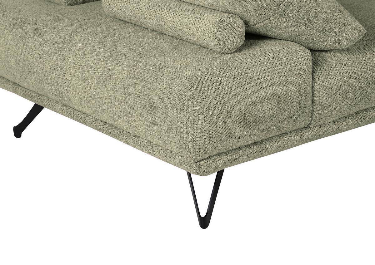 Ecksofa Bolzano - Schwarz/Grün, KONVENTIONELL, Textil (310/240cm) - MID.YOU
