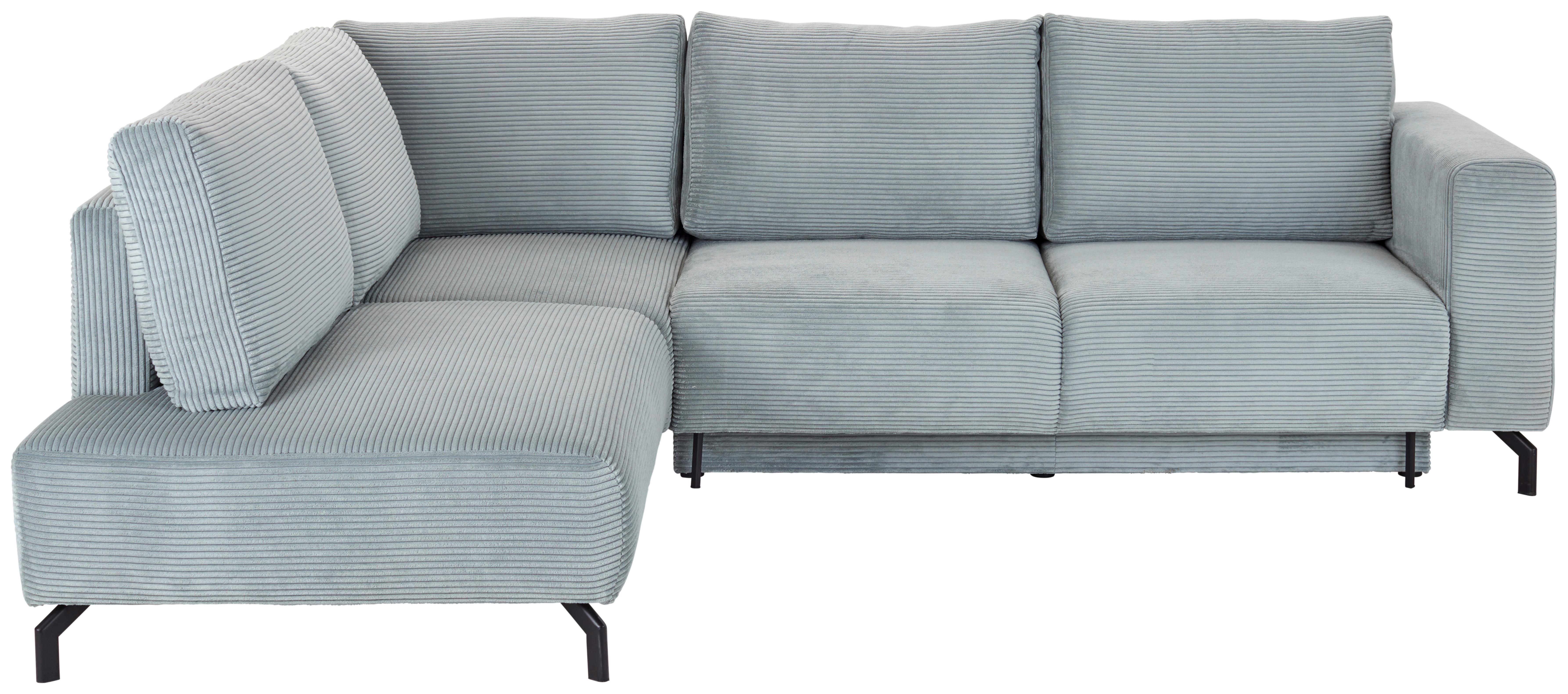 Ecksofa mit Schlaffunktion und Bettkasten Veni, Mintgrün - Schwarz/Mintgrün, MODERN, Textil (210/272cm) - Ondega