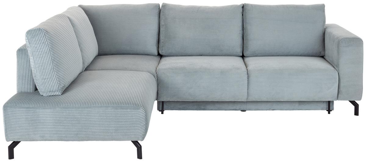 Rohová sedačka VENI, levá, šedozelený manšestr - černá/šedozelená, Moderní, kov/textil (210/272cm) - Ondega