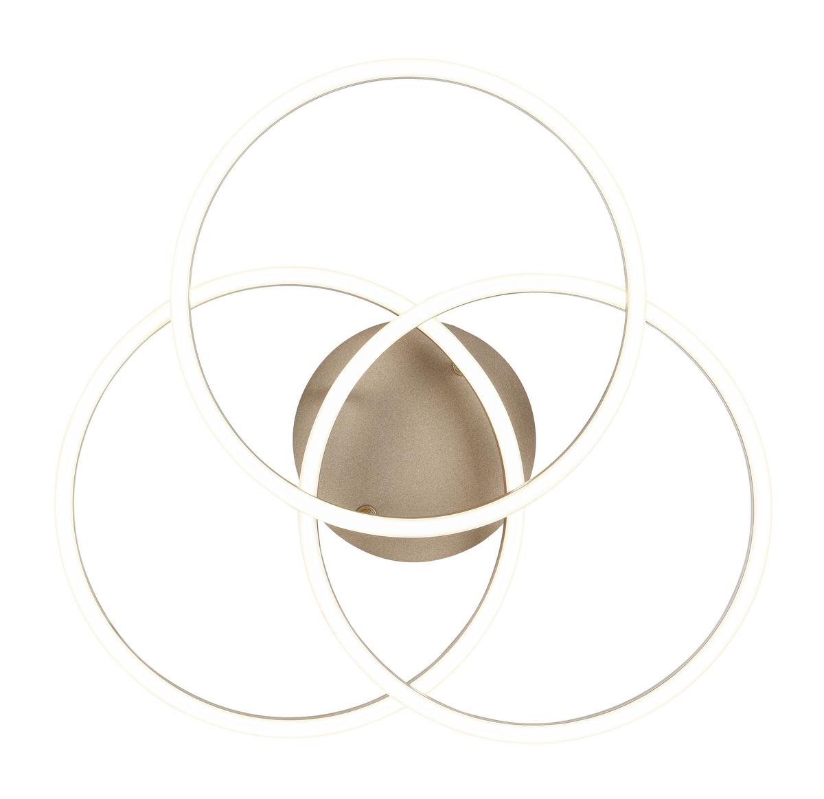 LED-DECKENLEUCHTE COLEEN - Sandfarben/Cappuccino, Basics, Kunststoff/Metall (47/38,5/8cm) - Luca Bessoni