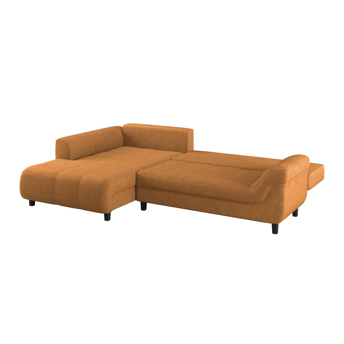 Ecksofa Mendoza - Schwarz/Orange, Design, Textil (197/309cm) - Ondega