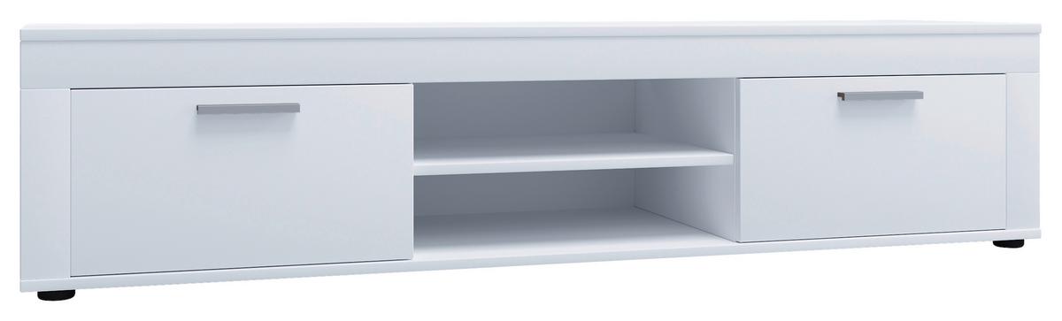 Lowboard Usilo Weiß B: 160 Cm - Schwarz/Weiß, Design, Holzwerkstoff (160/37/45cm) - MID.YOU