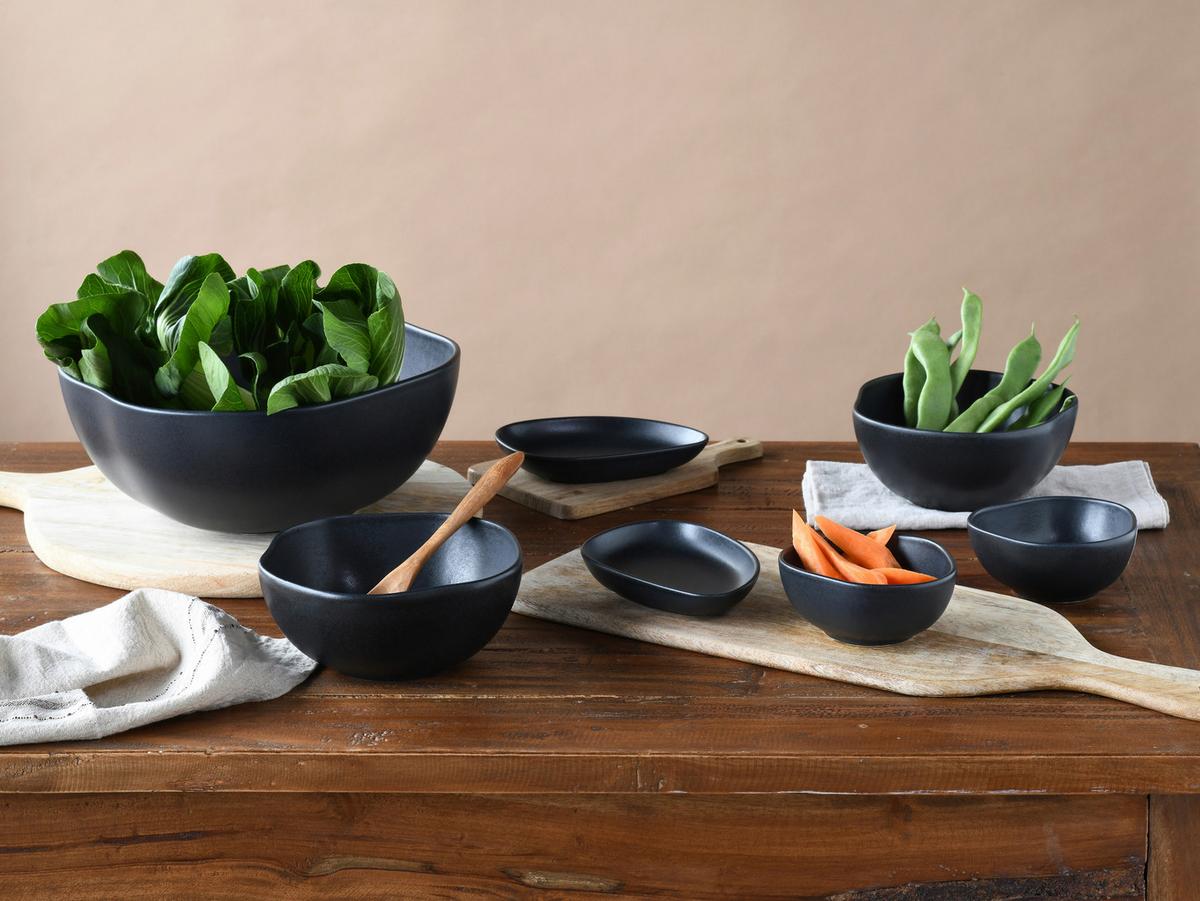 Jídelní souprava 12-dílná - černá, Basics, keramika (42/39/36cm) - Creatable