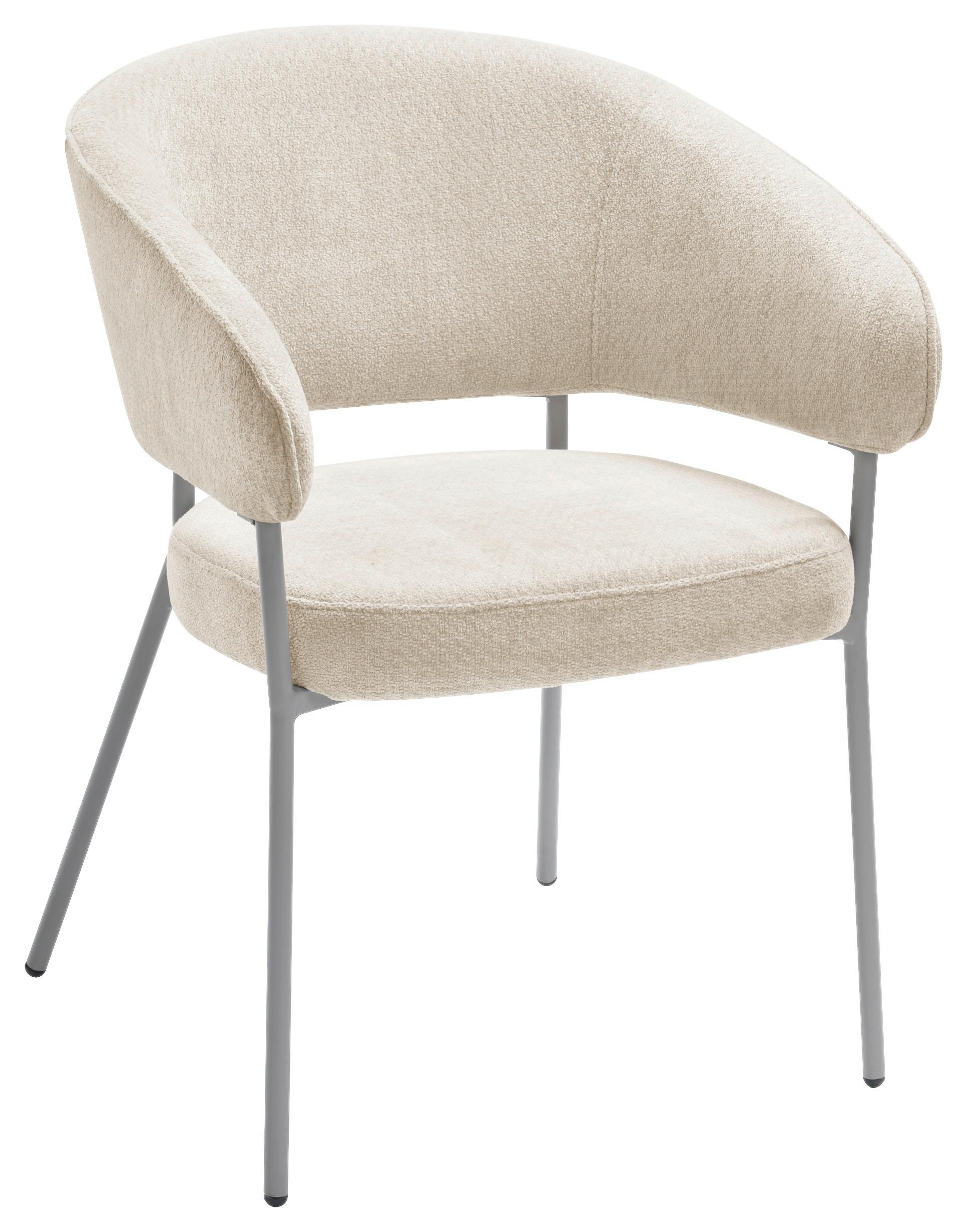 Armlehnstuhl Amira Chenille Beige, B: 60 cm - Beige, LIFESTYLE, Holz/Textil (60/81/60cm) - Livetastic