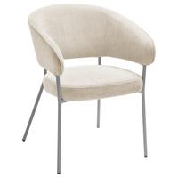 Armlehnstuhl Amira Chenille Beige, B: 60 cm - Beige, LIFESTYLE, Holz/Textil (60/81/60cm) - Livetastic