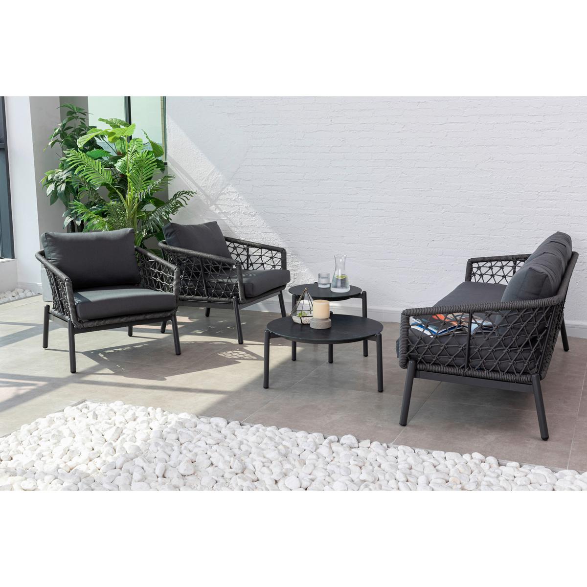 GARTENSET HAVEN - Anthrazit, MODERN, Glas/Kunststoff - Gardenson