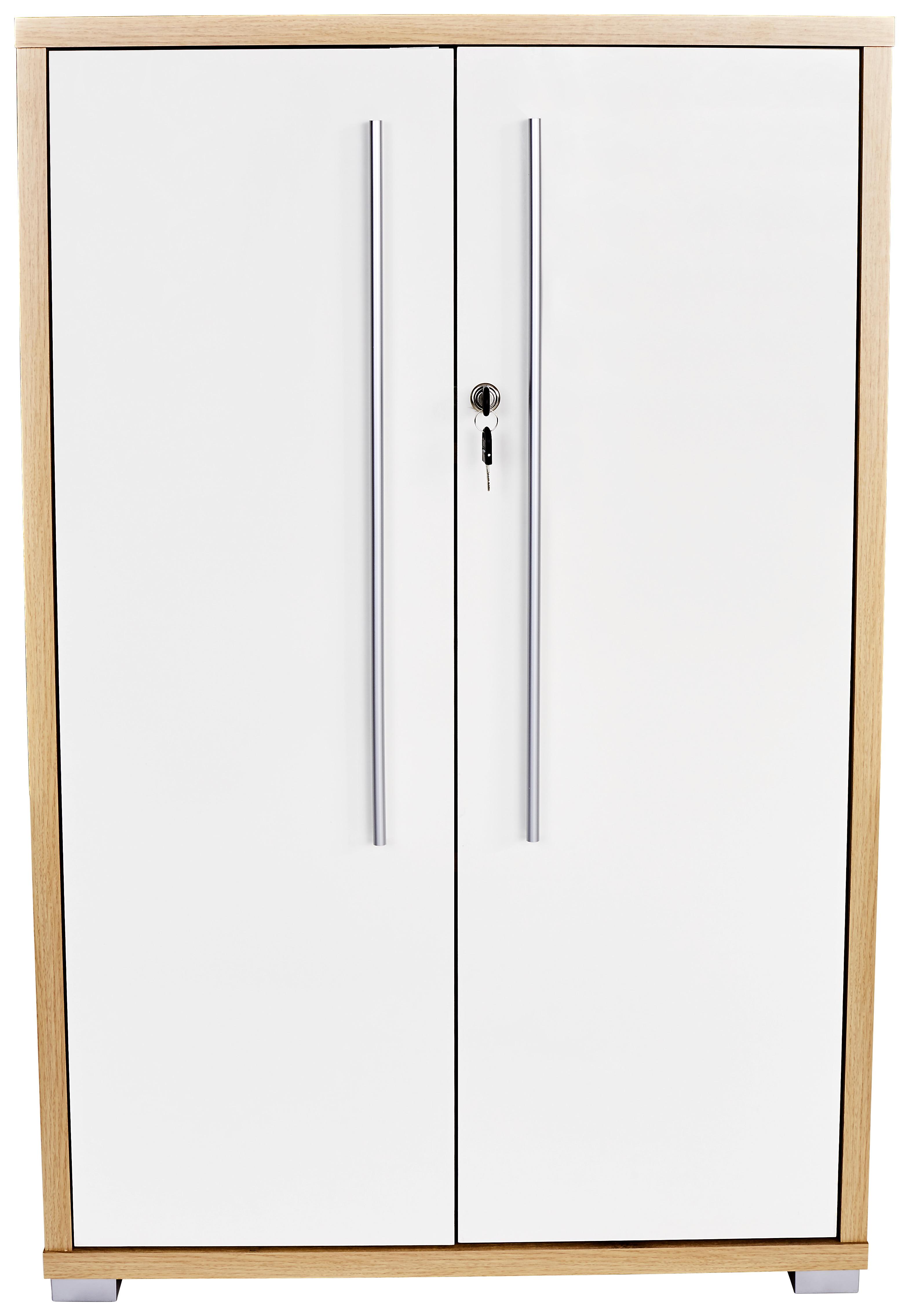 Aktenschrank Versperrbar Profi Eiche Dekor, Weiß B 75 Cm - Eichefarben/Weiß, MODERN, Holzwerkstoff (75/113/35cm) - Ondega