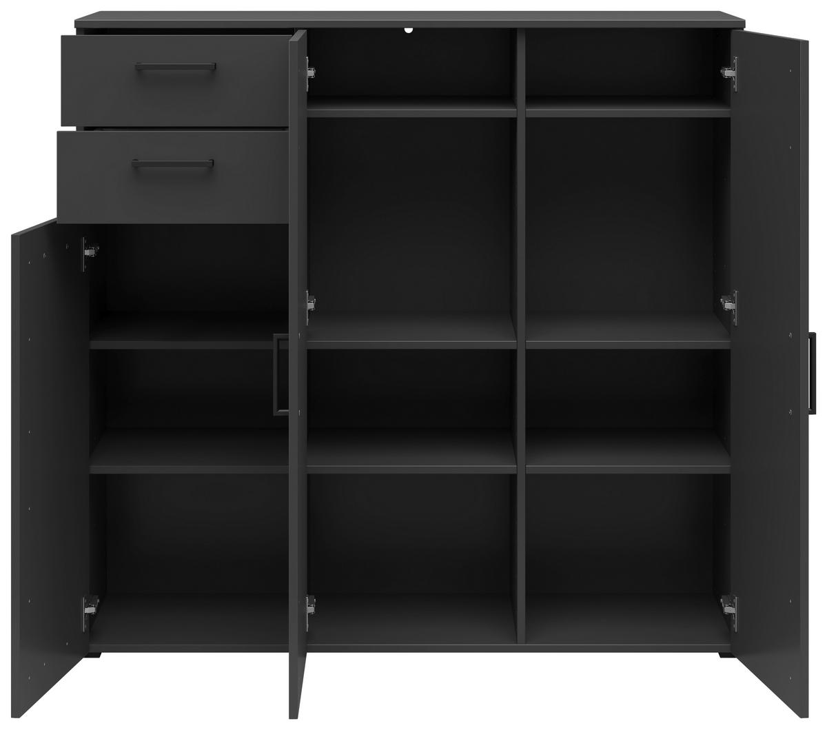 Komoda MULTISTAURAUM š: 120 cm - černá/barvy grafitu, Moderní, kompozitní dřevo/plast (120/115/40cm)