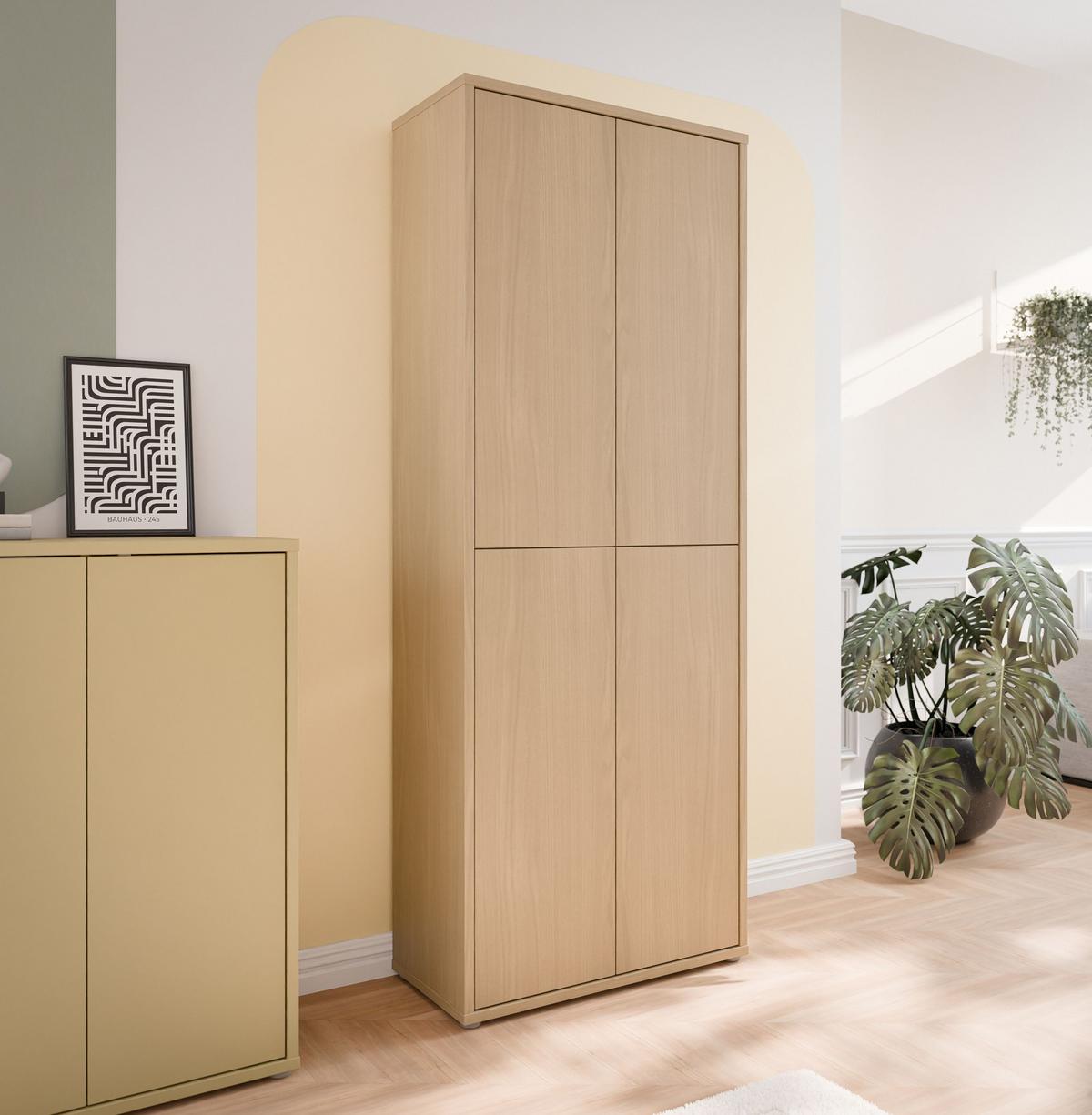 Botník dekor dub ELEGANCIA - šedá, Moderní, kompozitní dřevo/plast (74,5/191.9/34,9cm)