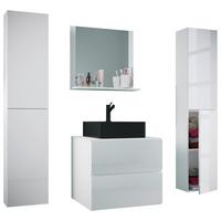 Badezimmer Lendas Bl Xl - Schwarz/Weiß, MODERN, Glas/Keramik (127cm) - MID.YOU