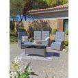 Loungegarnitur 4-Tlg Santander Metall/Polly-Rattan mit Kissen - Grau, MODERN, Kunststoff/Textil (120/60/60cm) - Beldano