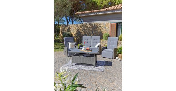 Loungegarnitur 4-Tlg Santander Metall/Polly-Rattan mit Kissen - Grau, MODERN, Kunststoff/Textil (120/60/60cm) - Beldano