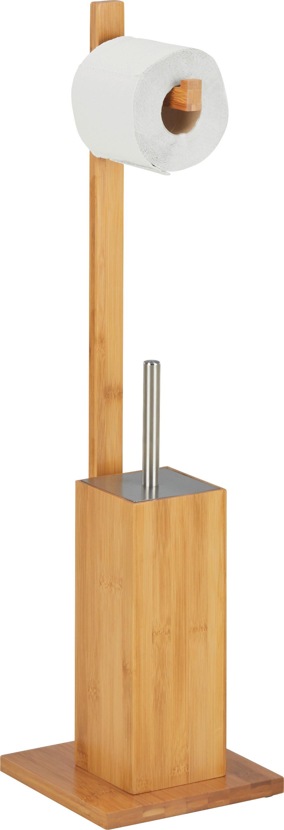 STOJAN NA WC KEFU A PAPIER ANNI - prírodná farba/farba ušľachtilej ocele, Modern, kov/drevo (19/70,5/19cm) - Mömax