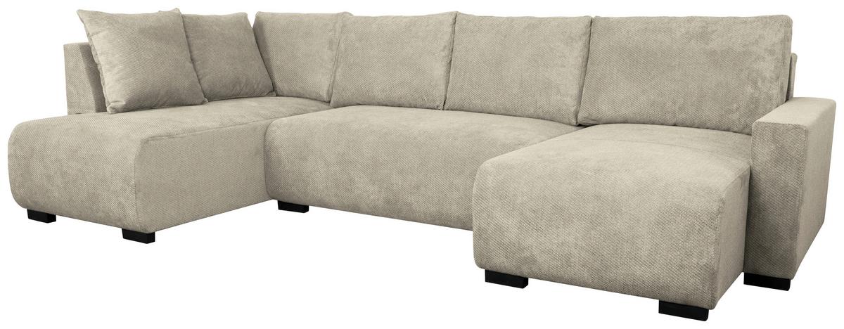Wohnlandschaft Veronice Taupe B: 313 cm - Taupe/Blau, Trend, Textil (171/313/141cm)