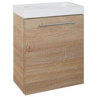 Waschbecken mit Unterschrank Fantasy B:. 40 cm Eiche Dekor - Eichefarben, MODERN, Holzwerkstoff/Stein (40/49/22cm)