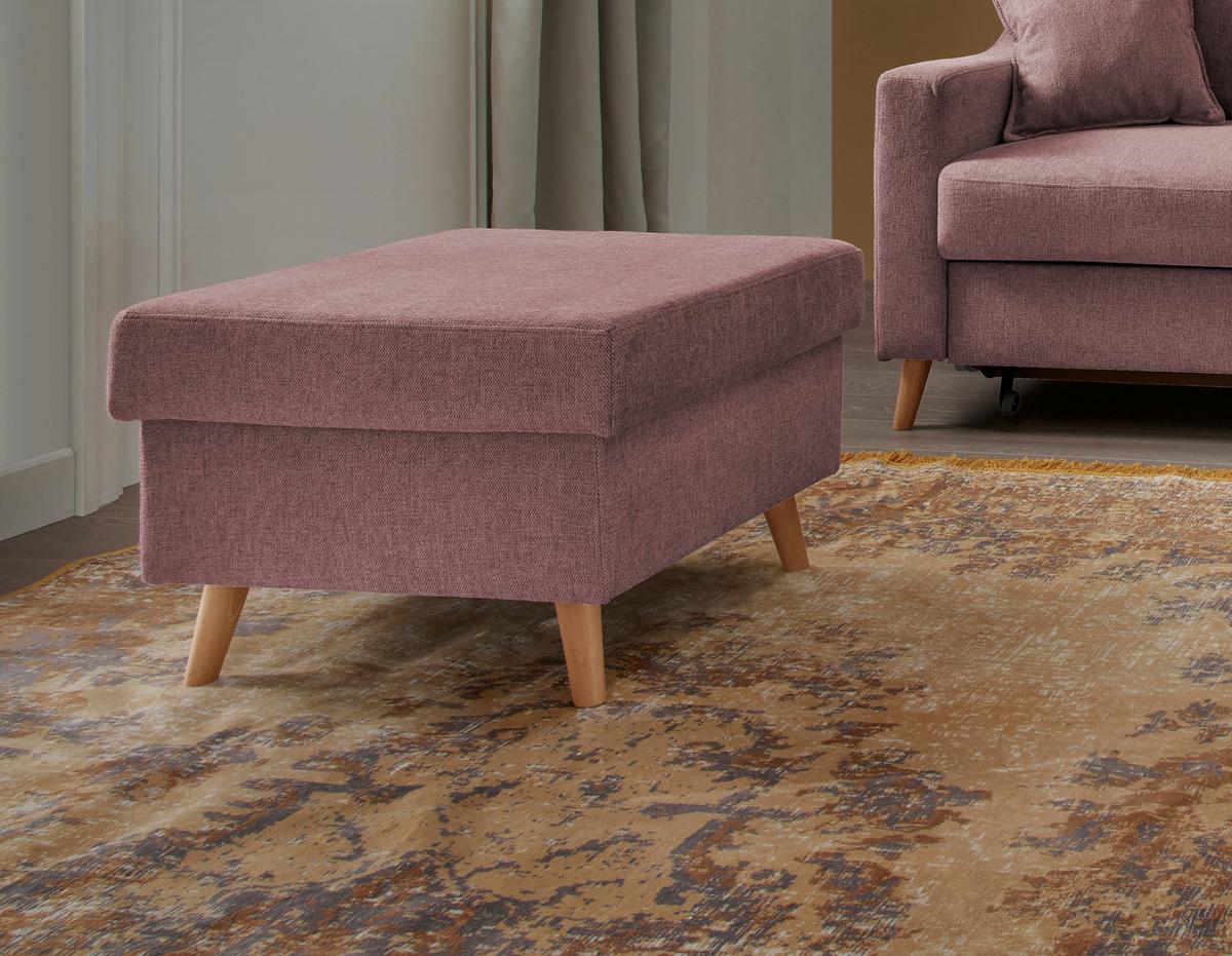 Hocker Valentina Rosa B: 61 cm - Naturfarben/Rosa, KONVENTIONELL, Textil (61/43/61cm) - P & B