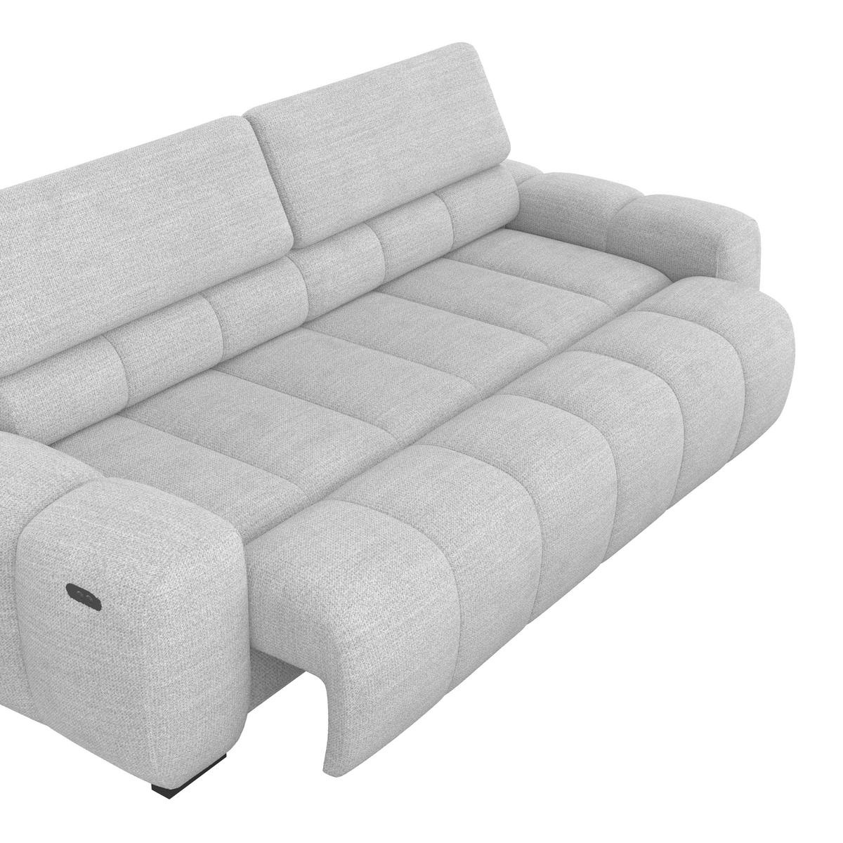 Bigsofa Bull Webstoff dunkelgrau, B: 248 cm - Hellgrau/Schwarz, Design, Textil (248/77-97/108cm) - Luca Bessoni