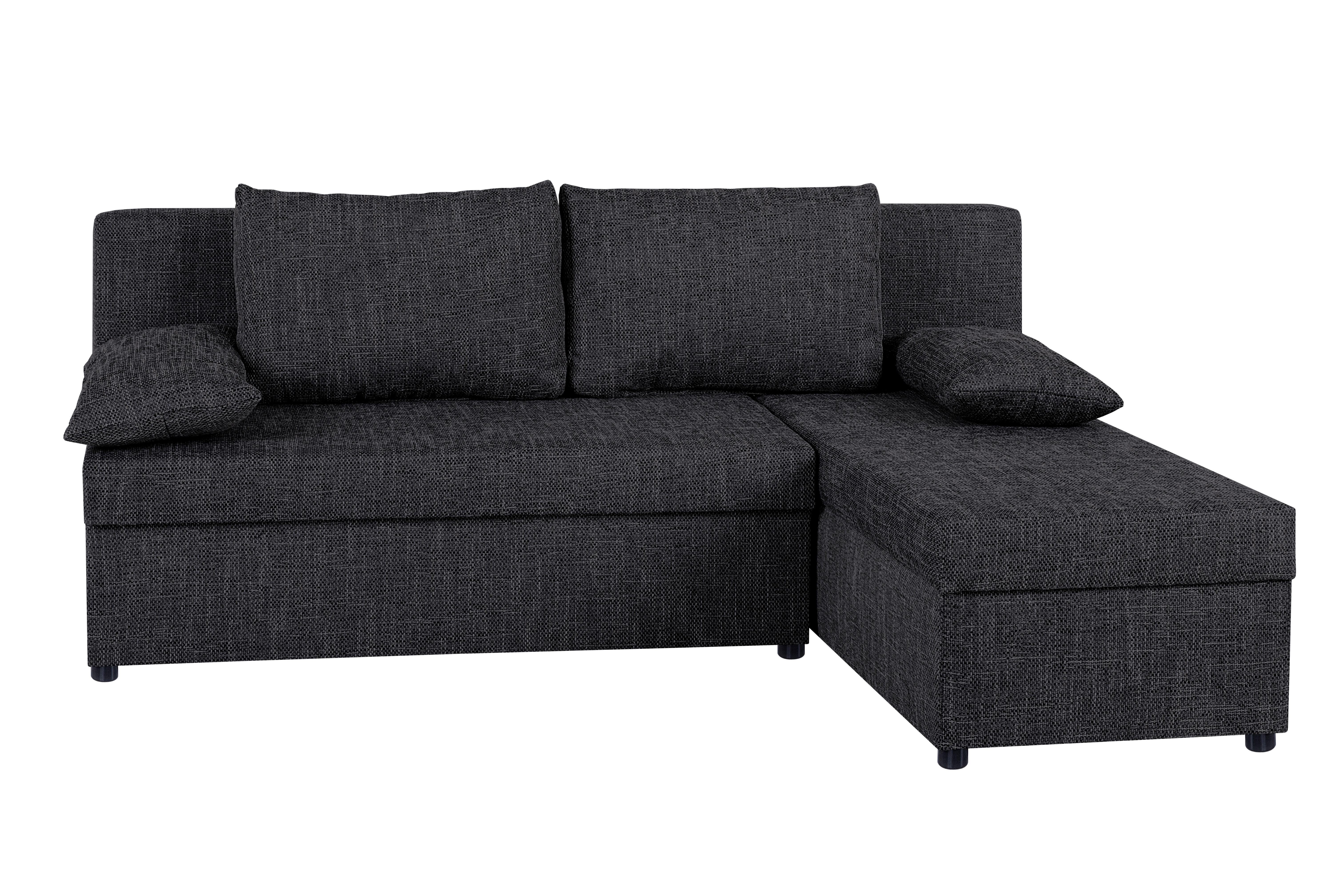 Rohová sedačka JON, obojstranná, čierna - čierna, Design, kompozitné drevo/textil (195/147cm) - P & B