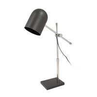 STEHLEUCHTE Schwarz/Silber, E27, 25W - Silberfarben/Schwarz, Design, Kunststoff/Stein (12/54/46cm) - Kayoom