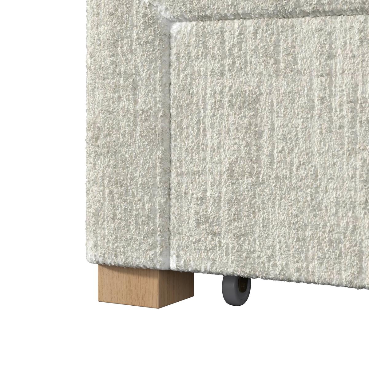 Čalúnená posteľ TALYA 180x200, slonovinová - svetlohnedá/slonovinová, Modern, kov/drevo (180/200cm) - Bessagi Home