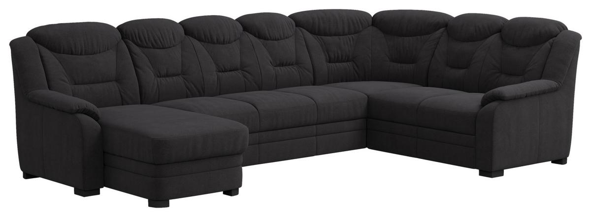 Wohnlandschaft Marcus Schwarz inkl. Bettkasten - Schwarz, Basics, Textil (162/330/211cm) - MID.YOU