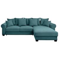 Ecksofa Maureen Azurblau S: 318x197 Cm - Azurblau/Schwarz, KONVENTIONELL, Textil (318/197cm) - MID.YOU