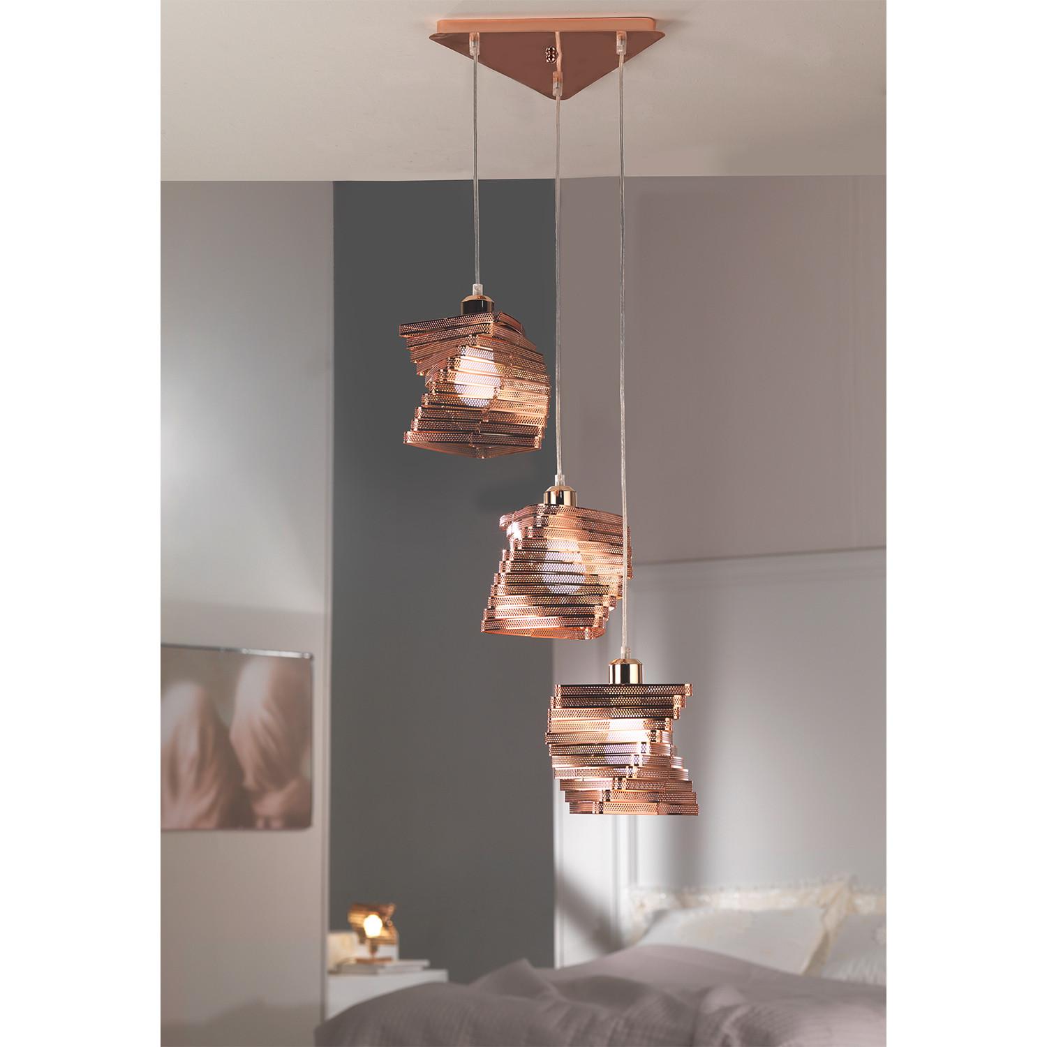 Hängeleuchte 4841/S3r - Kupferfarben, Design, Metall (44/120cm)