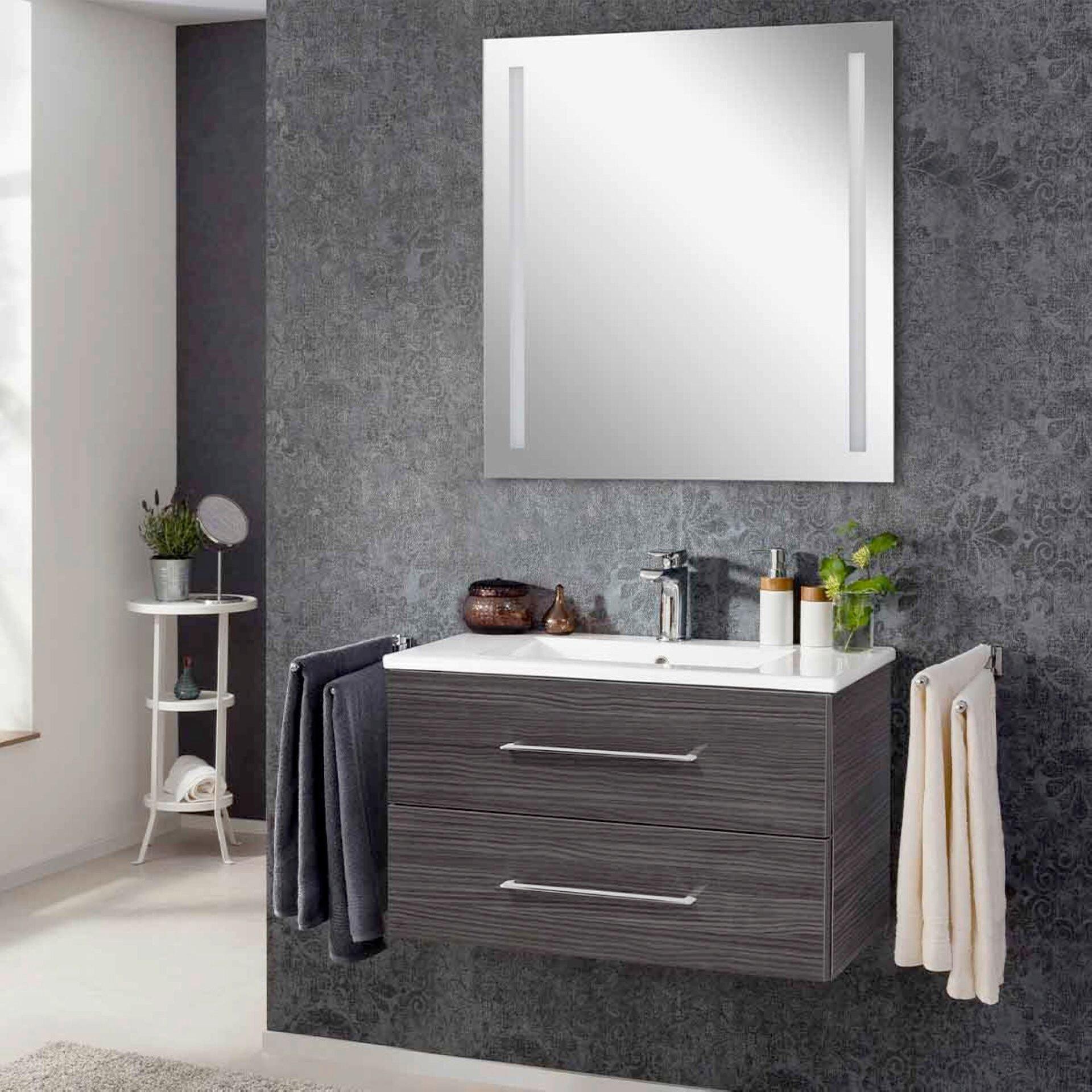 Badezimmer B.Perfekt Eichefarben 3-Teilig - Eichefarben/Weiß, Basics, Keramik/Holzwerkstoff (80cm) - MID.YOU