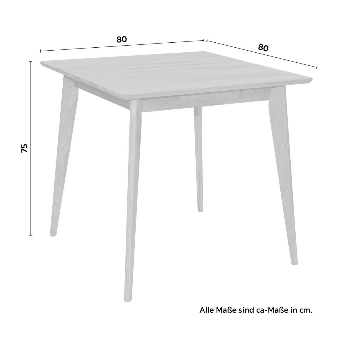 Jídelní stůl Rita, dřevo dub, š: 80 cm - barvy dubu, Konvenční, dřevo (80/80/75cm) - Zandiara