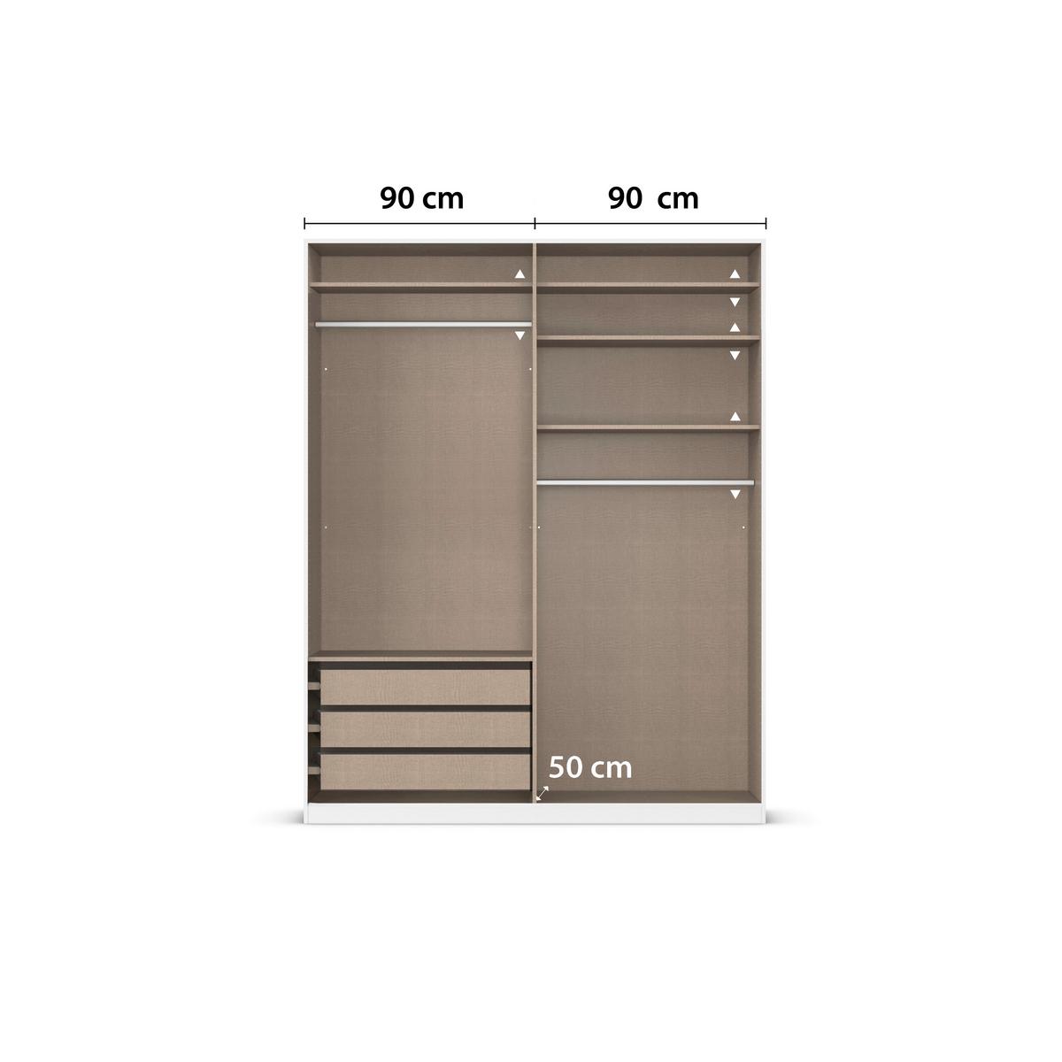 Kleiderschrank Safari B: 181 cm - Champagner/Eiche Artisan, KONVENTIONELL, Holzwerkstoff (181/210/54cm)