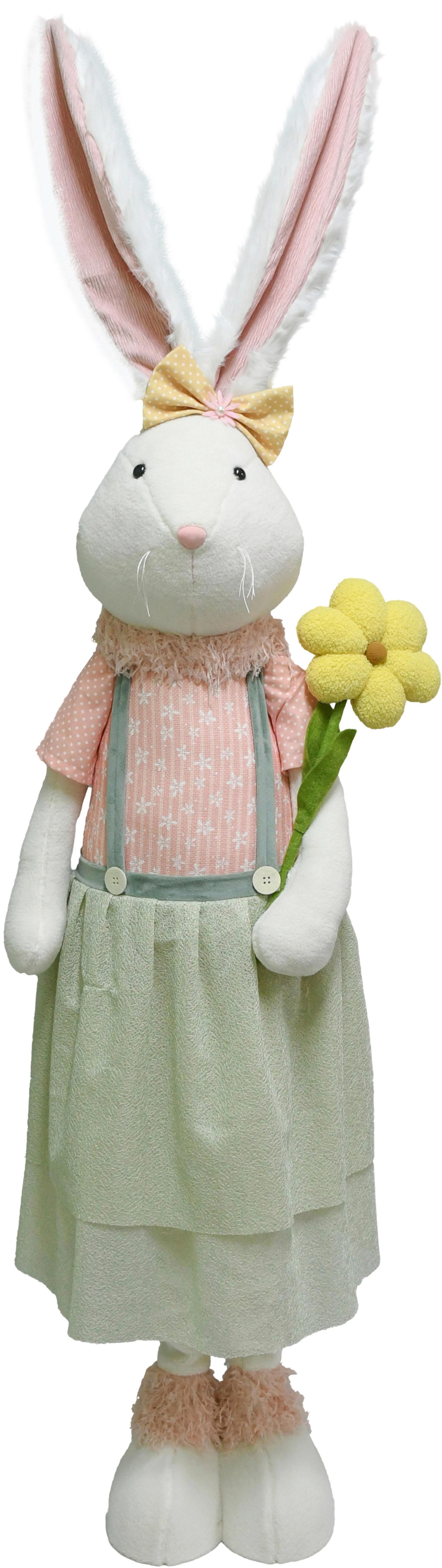 Veľkonočný zajac RABBIT - pink/žltá, kov/textil (52/140-190/32cm) - Mömax