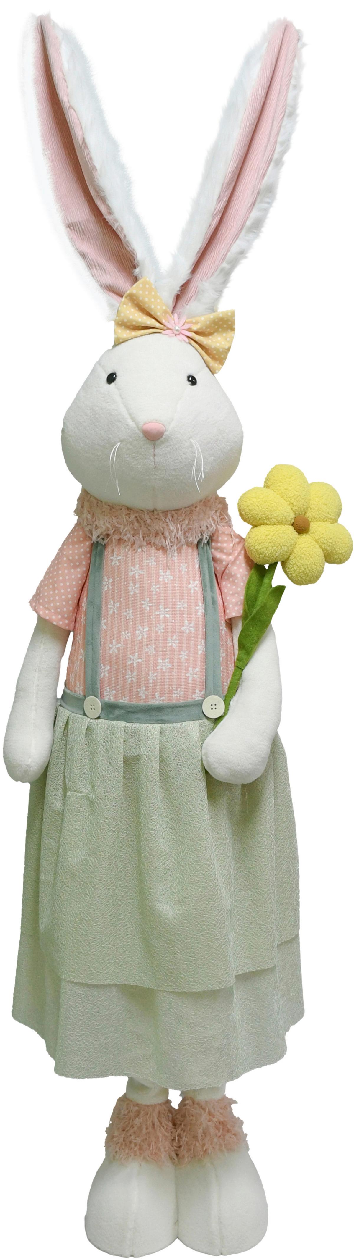 Veľkonočný zajac RABBIT - pink/žltá, kov/textil (52/140-190/32cm) - Mömax