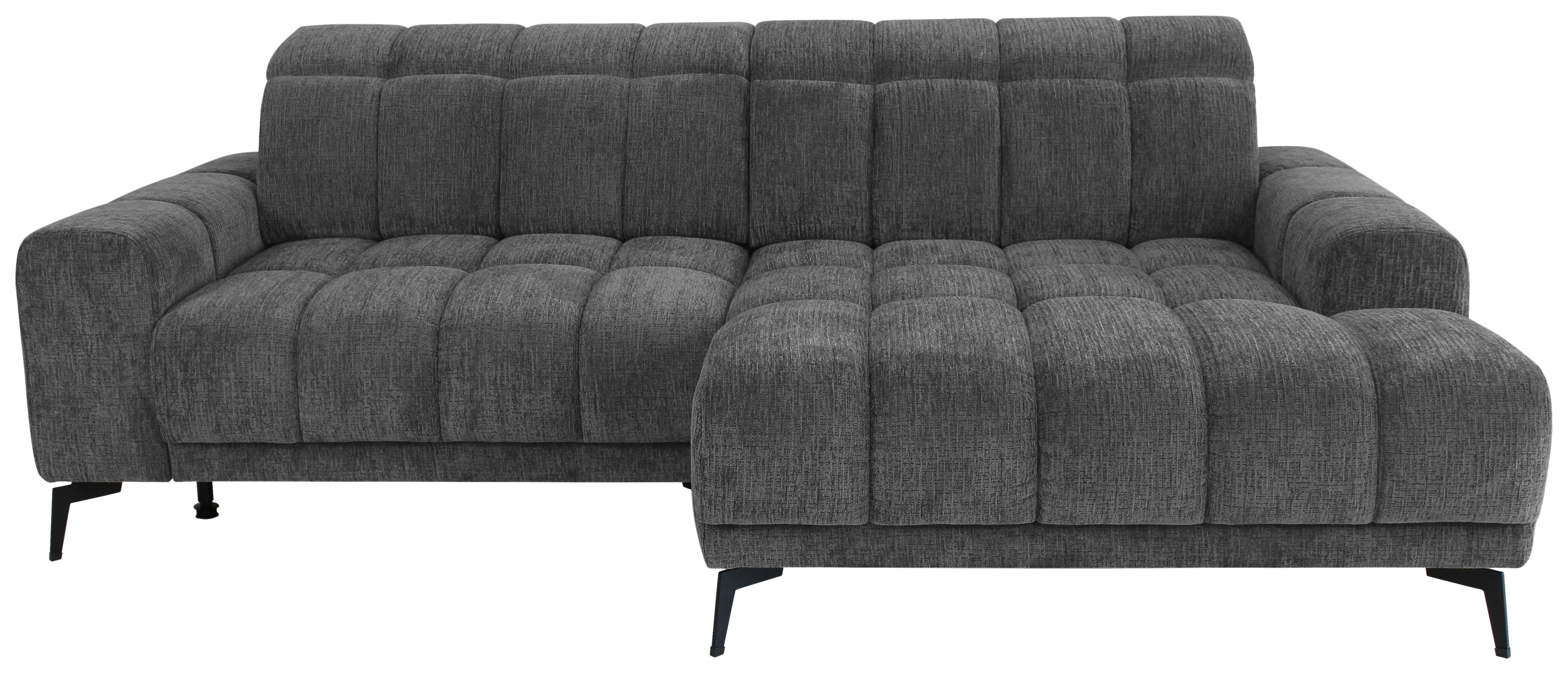 Rohová sedačka LAYA, pravá, antracitová žinylka KANSAS - antracitová/hořčicově žlutá, Moderní, textil (250/155cm) - Premium Living