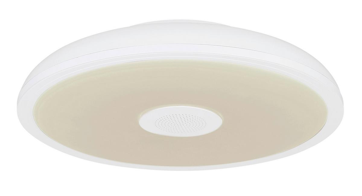 Led-deckenleuchte Ø 28 Cm Mit Bluetooth-Lautsprecher - Opal/Weiß, Basics, Kunststoff (28/5,5cm) - Globo