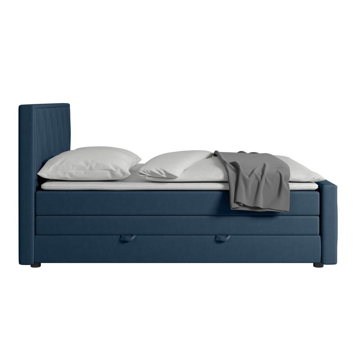 Boxspringbett Porto 180x200 cm Blau - Blau, MODERN, Holz/Kunststoff (180/200cm) - MID.YOU