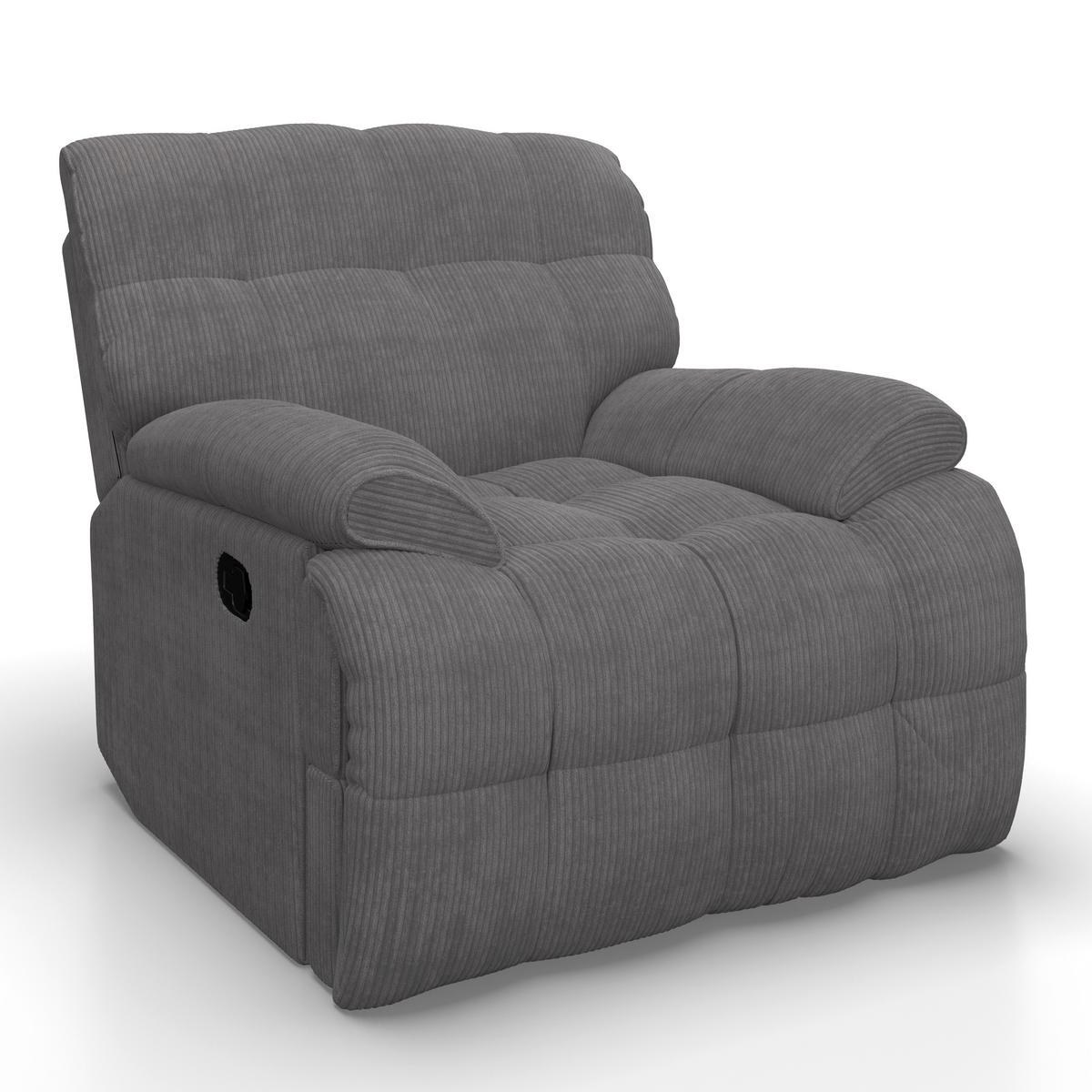 Relaxačné kreslo NATALIE, tmavosivé - čierna/tmavosivá, Modern, kov/drevo (98/94/106cm) - Bessagi Home