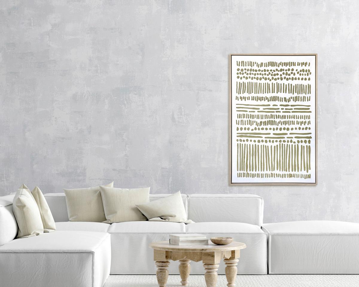 Obraz na plátně LOTTA, 60x90cm - zelená/přírodní barvy, Moderní, kompozitní dřevo/textil (60/90cm) - Mömax