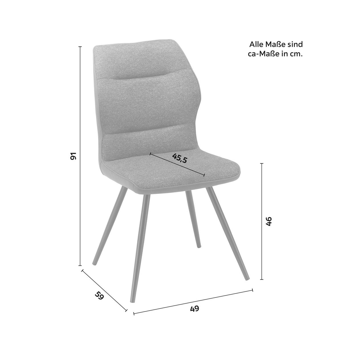 Jedálenská stolička Eva tmavosivá - čierna/tmavosivá, Modern, kov/drevo (49/91/59cm) - Bessagi Home