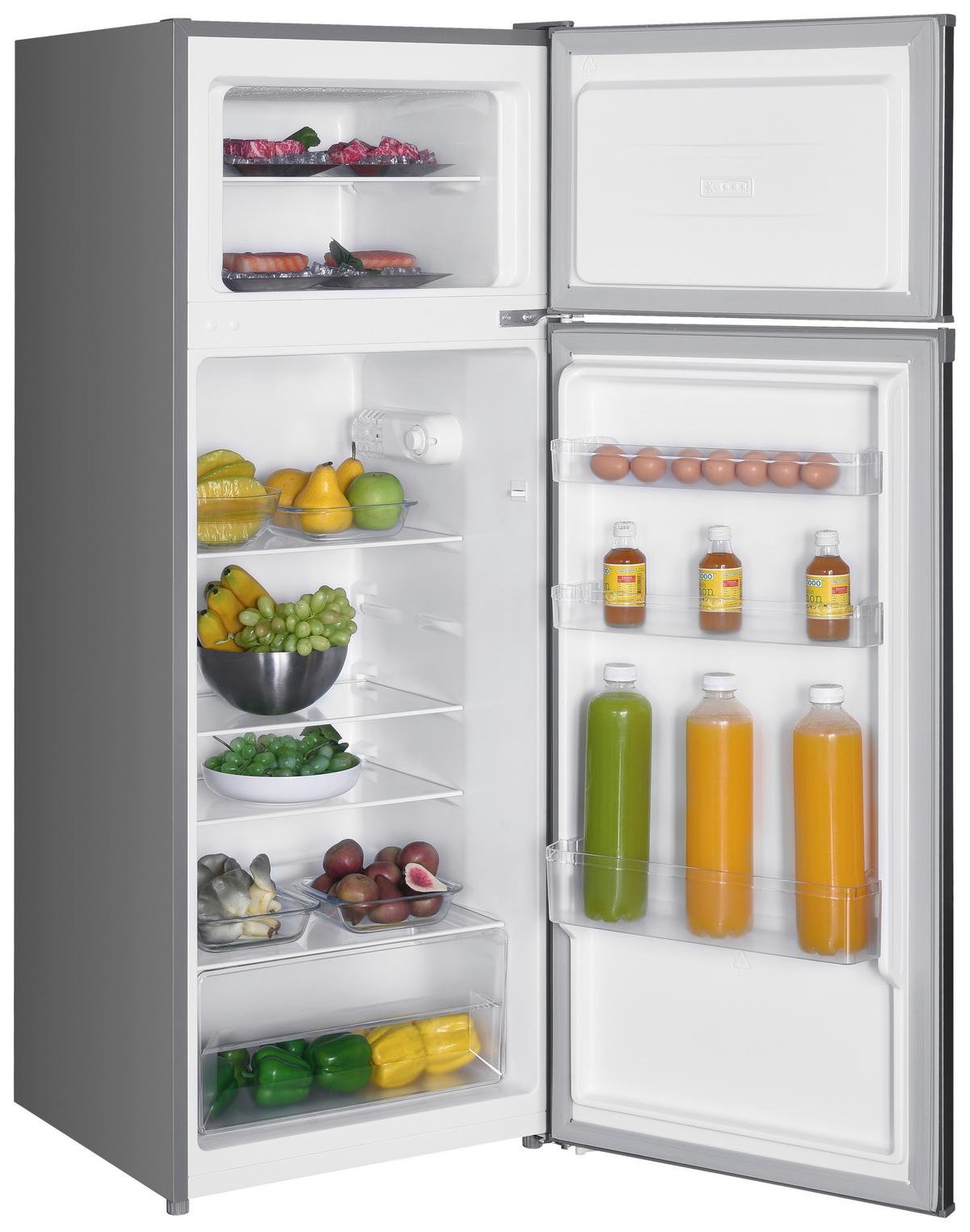 Kühl-Gefrier-Kombination Nabo Kgs 2065 Edelstahlfarben - Edelstahlfarben, Basics, Glas/Kunststoff (54,5/143/55,5cm) - Nabo